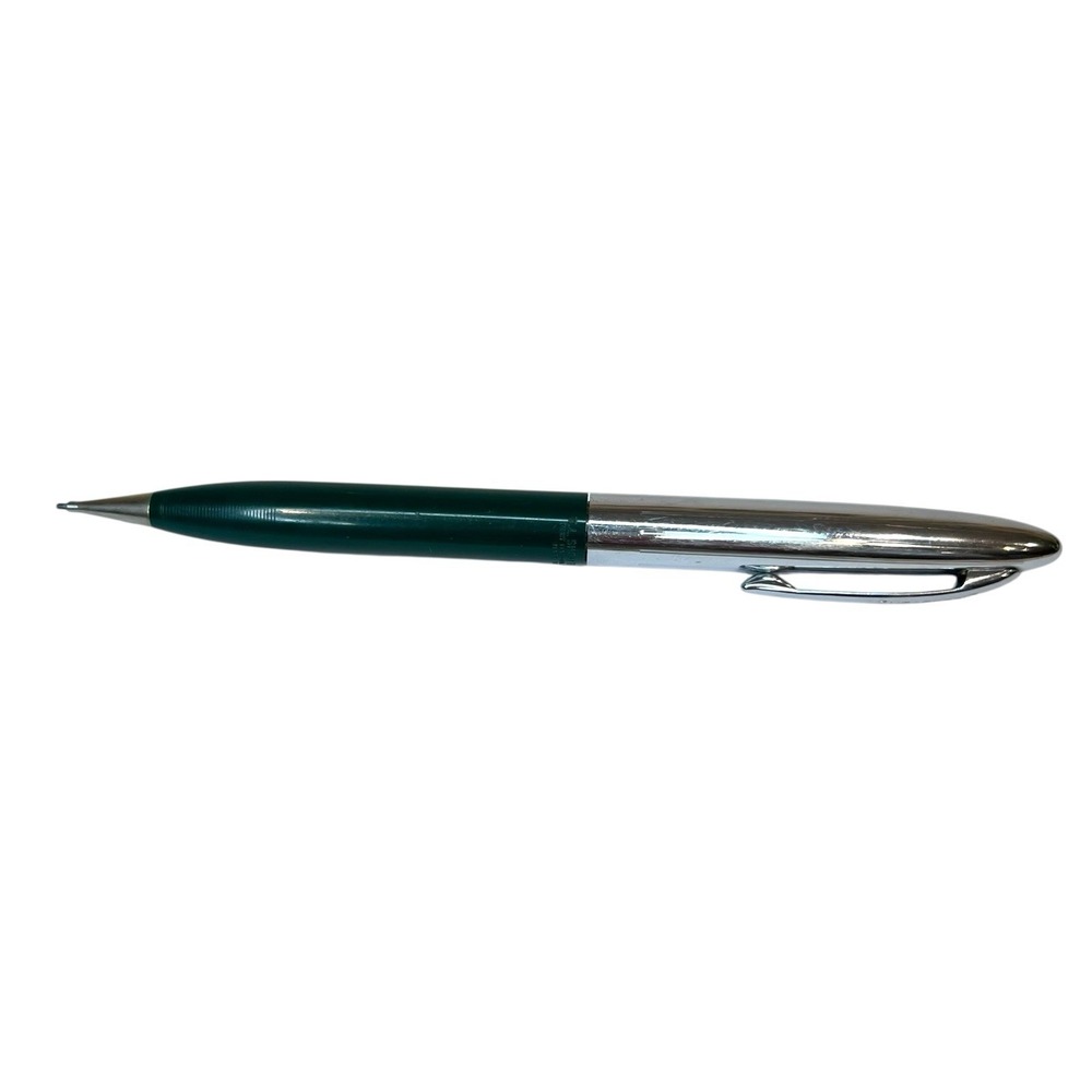 Vintage Sheaffer Dark Green Stainless Mechanical Twist Pencil Used Includes Lead